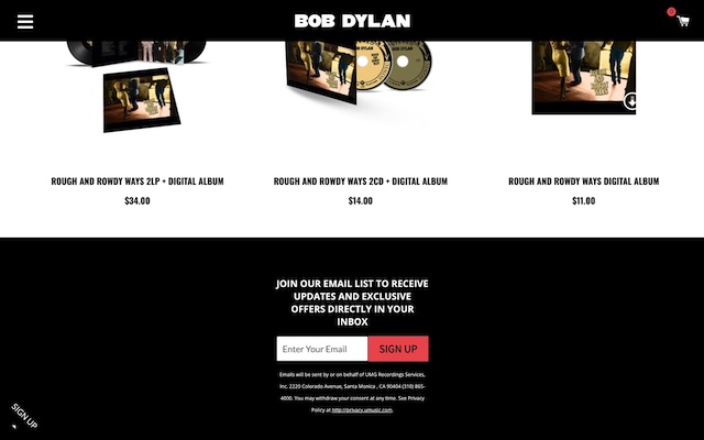 Bob Dylan <br>Official Store</br>